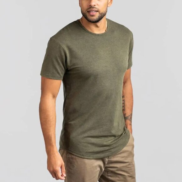 BYLT Basics Other - BYLT Premium Basics - Snow Wash Drop-Cut Tee Forest Medium